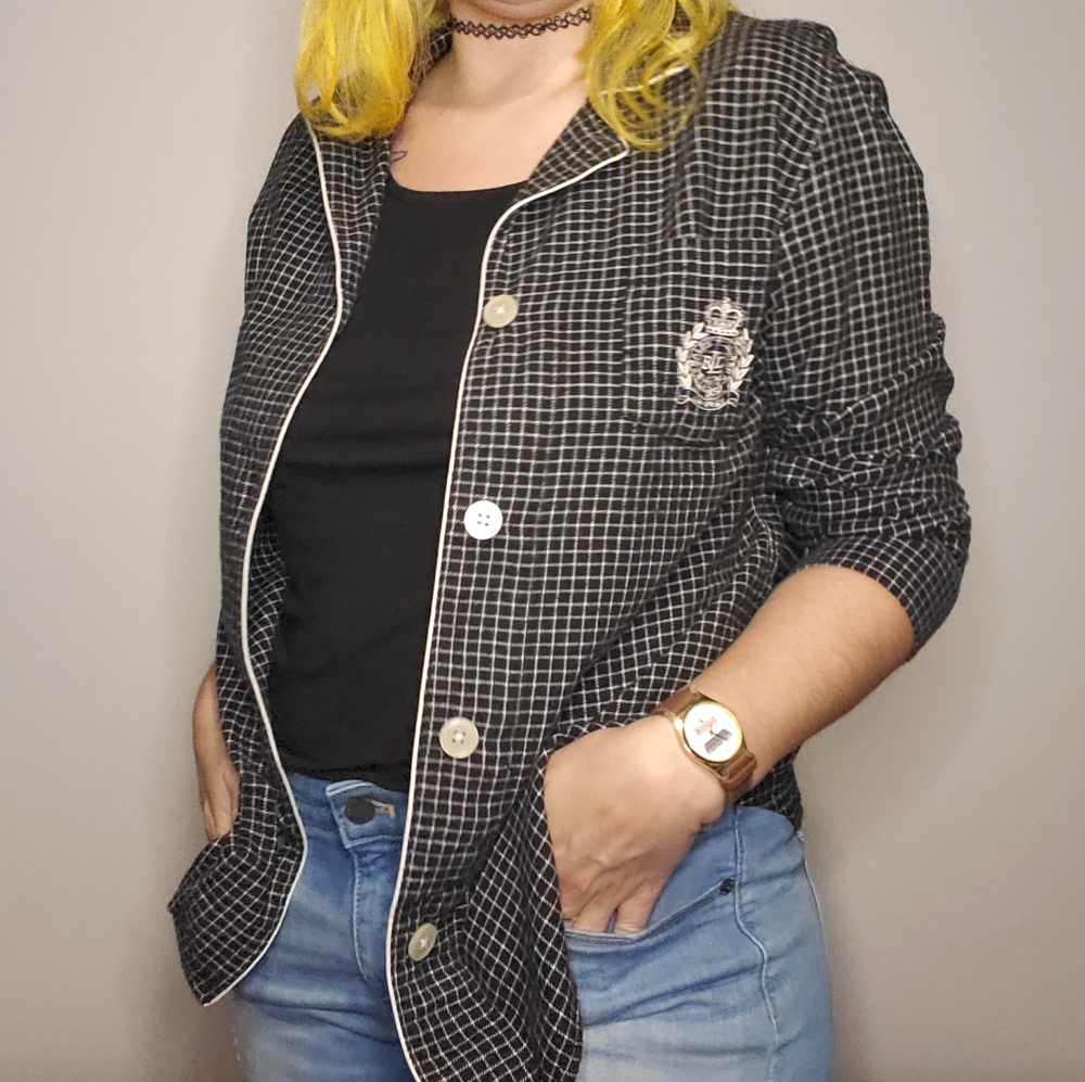 Lauren Ralph Lauren Plaid PJ Button up Top